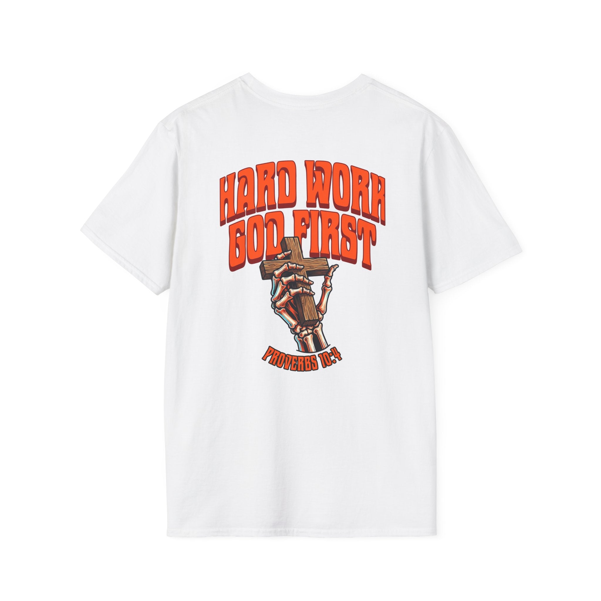 Hard Work God First Skeleton Cross