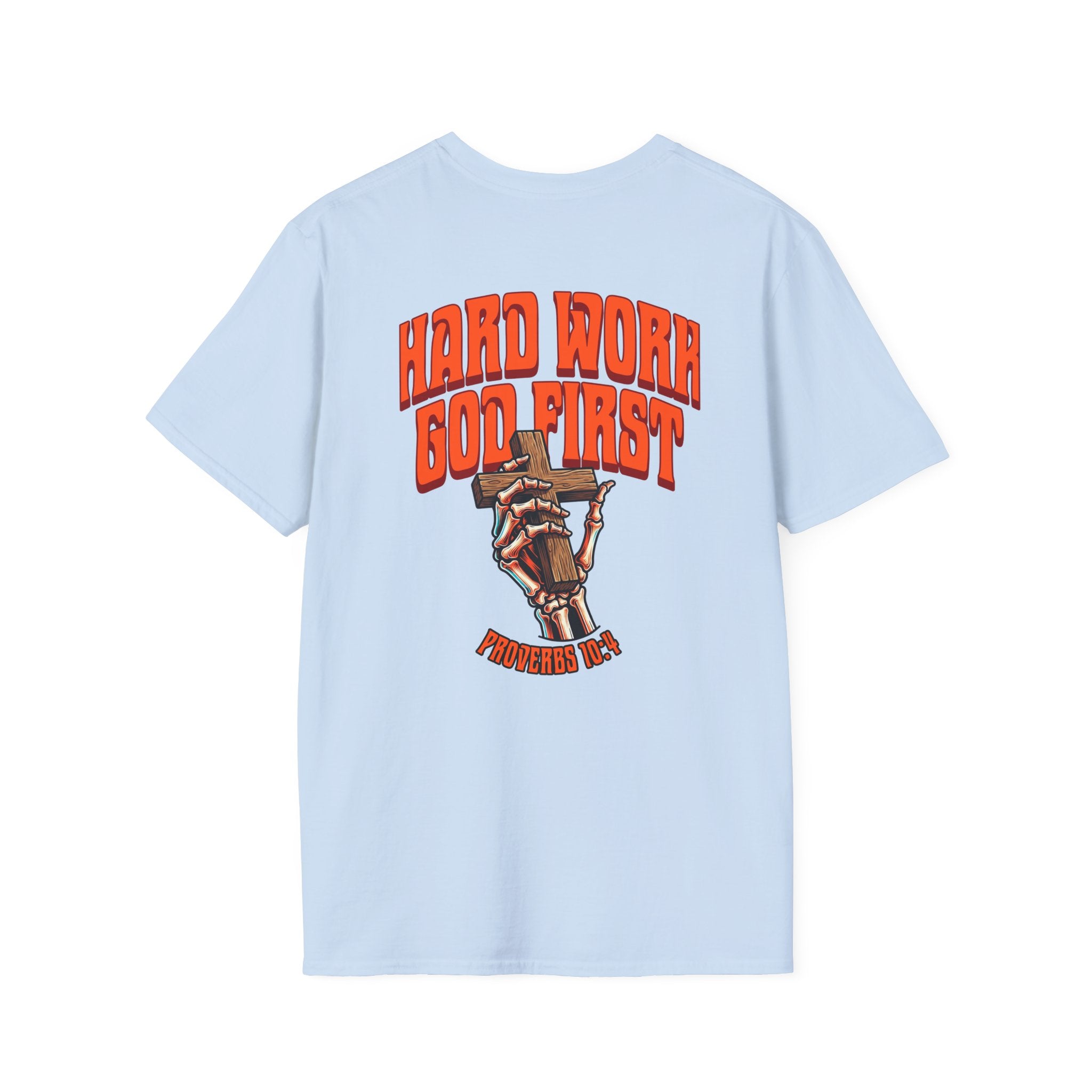 Hard Work God First Skeleton Cross