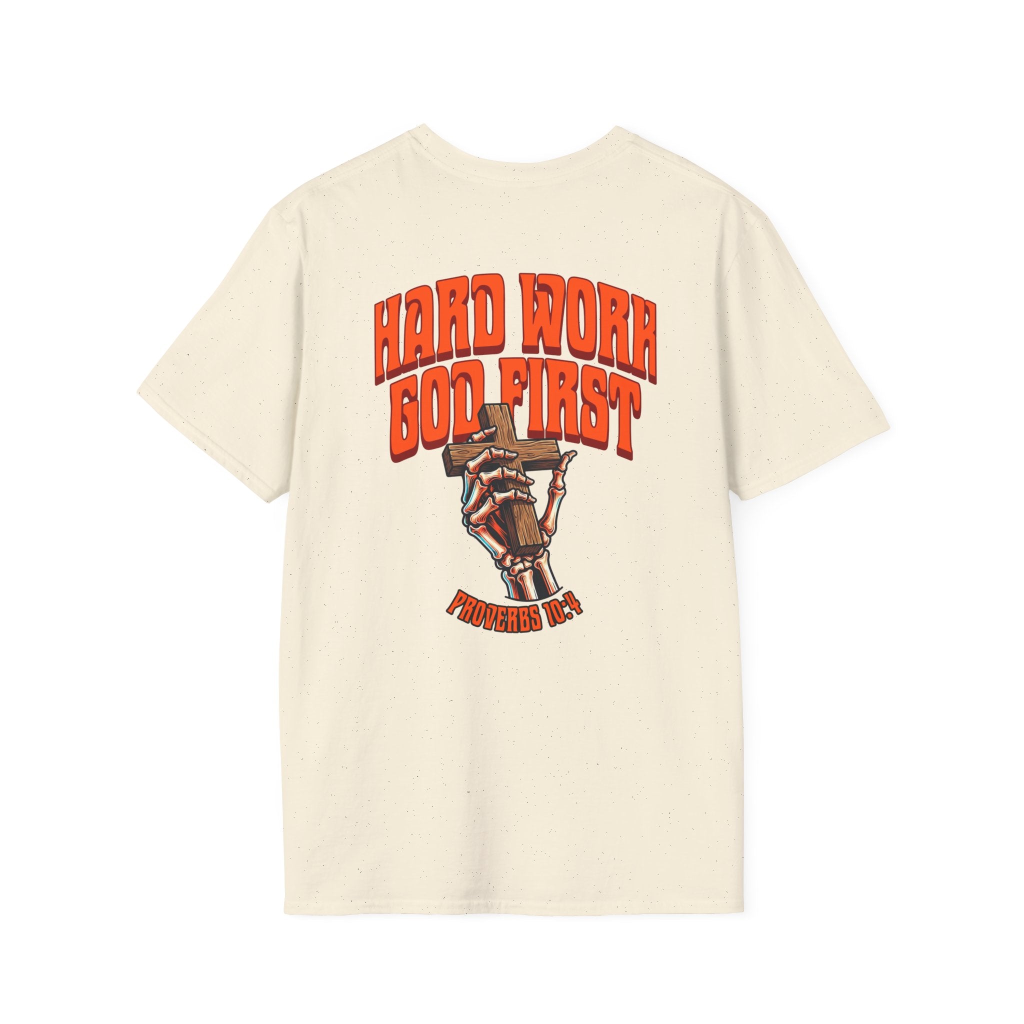 Hard Work God First Skeleton Cross